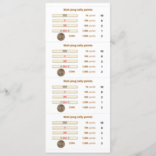 Carte Mah-Jong - 2 (avec pièce)