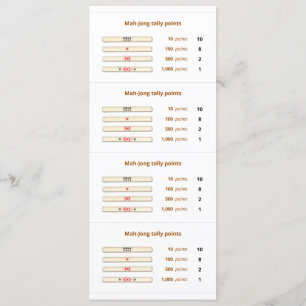 Carte Mah-Jong de pointage - 2