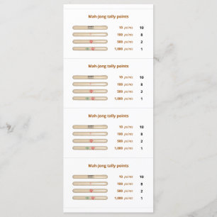 Carte Mah-Jong de pointage - 3
