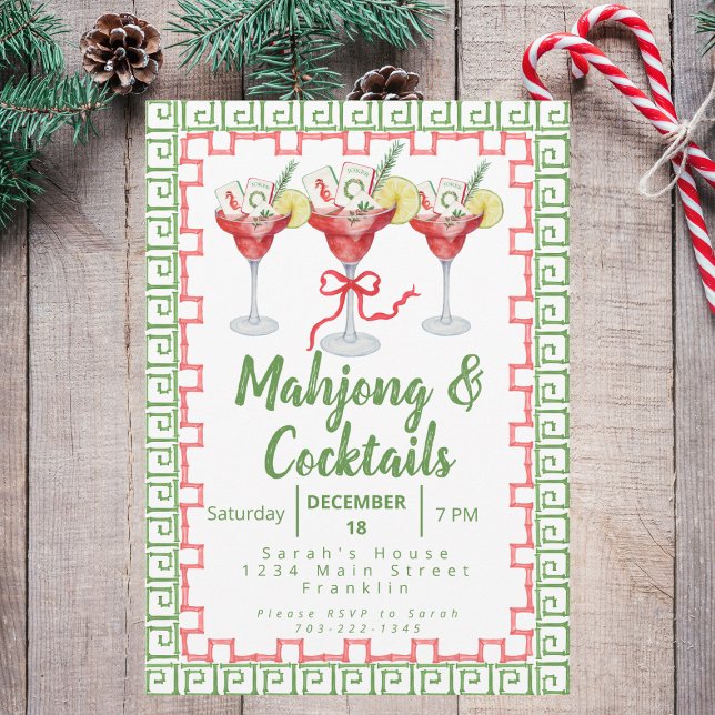 Carte Mahjong Cocktails Fête de Noël Grandmillentenaire (Créateur téléchargé)