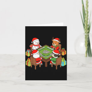 Carte Mahjong de Noël drôle Santa Claus Bonhomme de neig