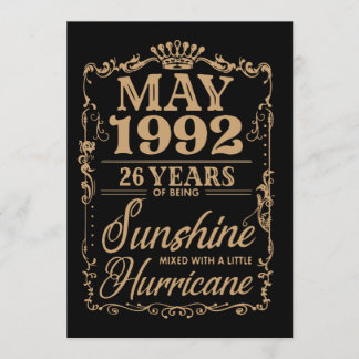 Carte mai 1992 26 ans d'être soleil anniversaire t-shi