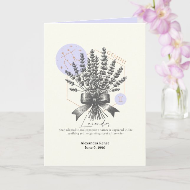 Carte Mai à juin Fleur de naissance Personnalisé Anniver (Orchidée)