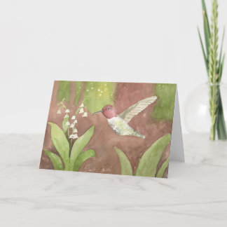 Carte Mai ; Lys de la Vallée & Colibri ; Salutation
