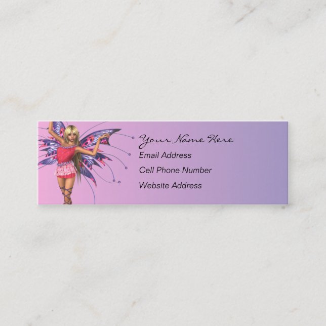 Carte maigre de profil de féerie de papillon (Devant)