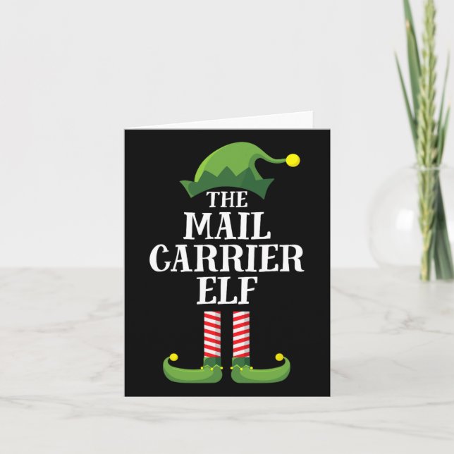 Carte Mail Carrier Elf Matching Family Group Christmas P (Devant)