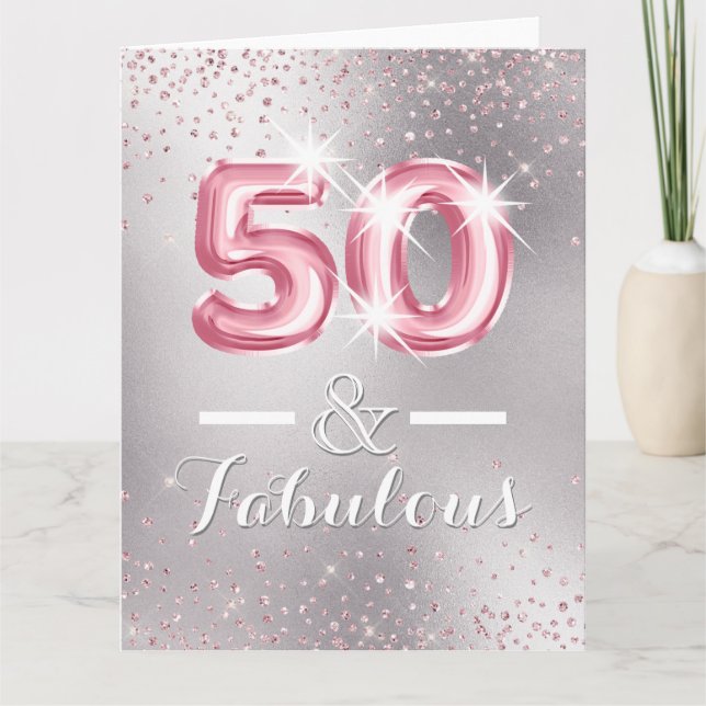 Carte Maillot argent 50e parties scintillant lettres de  (Devant)