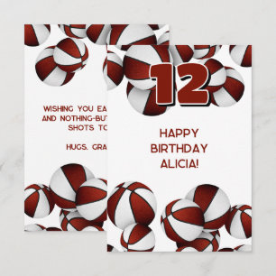 Carte maillot de basket joyeux anniversaire couleurs de 