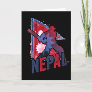 Carte Maillot de cricket du Népal Supporter du drapeau n