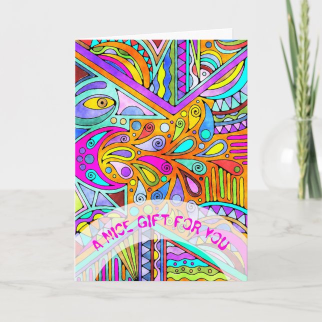 Carte Main Tirée Par EDDArt - Blah Blah Blah 1 (Devant)