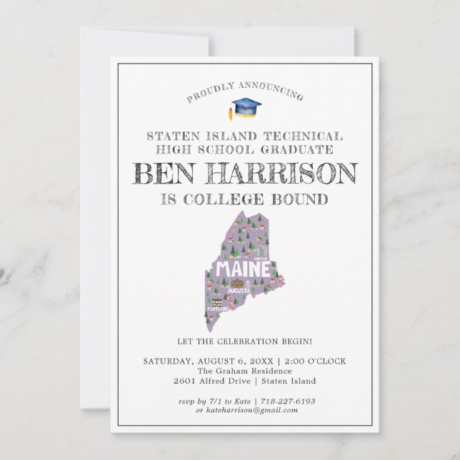 Carte Maine | College Bound Graduation Party (Devant)