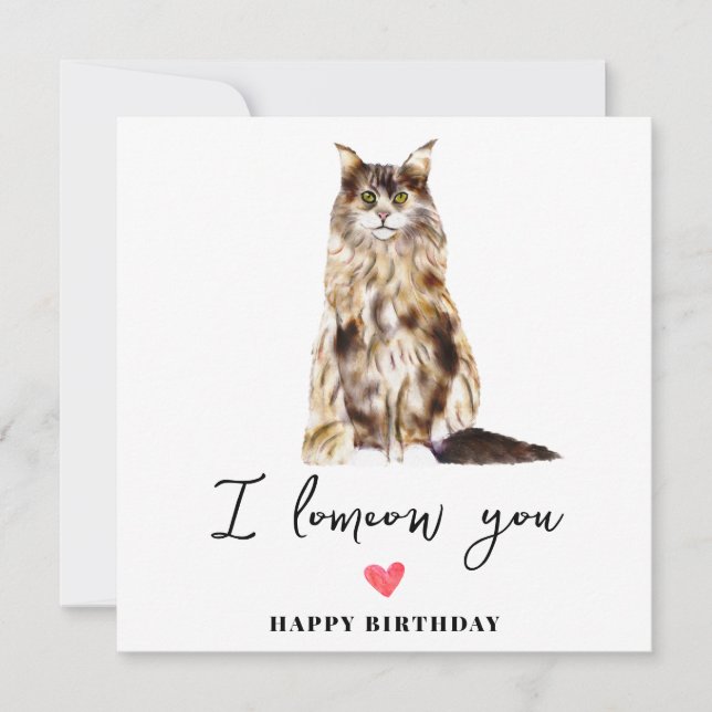 Carte Maine Coon Cat Mum Puppy Animaux Anniversaire (Devant)