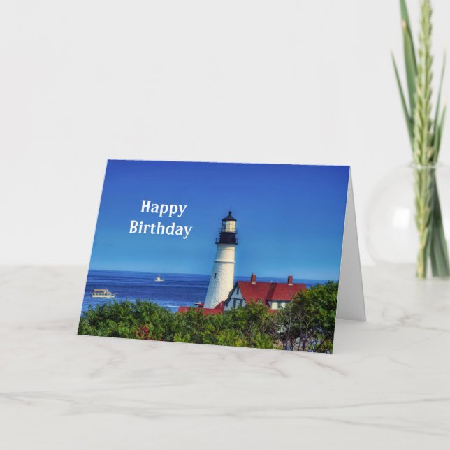 Carte Maine Portland Head Light Photo Anniversaire (Devant)