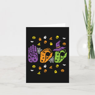 Carte Mains Boo Langue des Signes Américaine Fierté ASL 