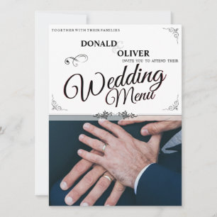 Carte Mains d'un couple de Mariages gais avec anneaux