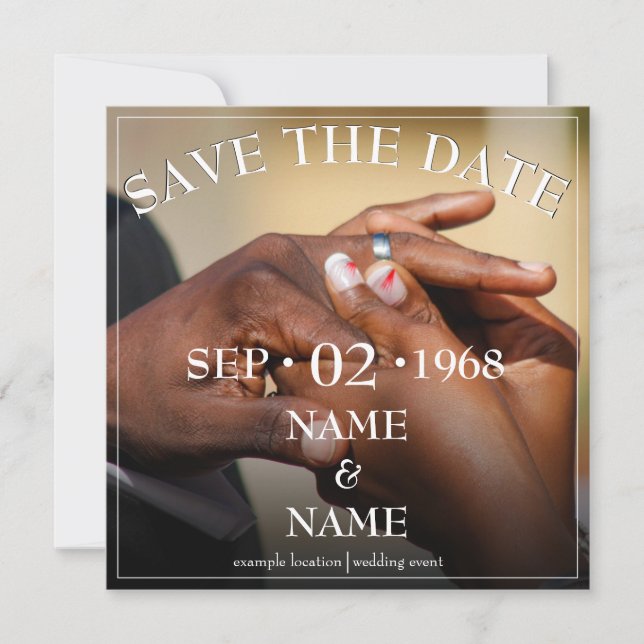 Carte Mains d'un couple mariage avec anneau (Devant)