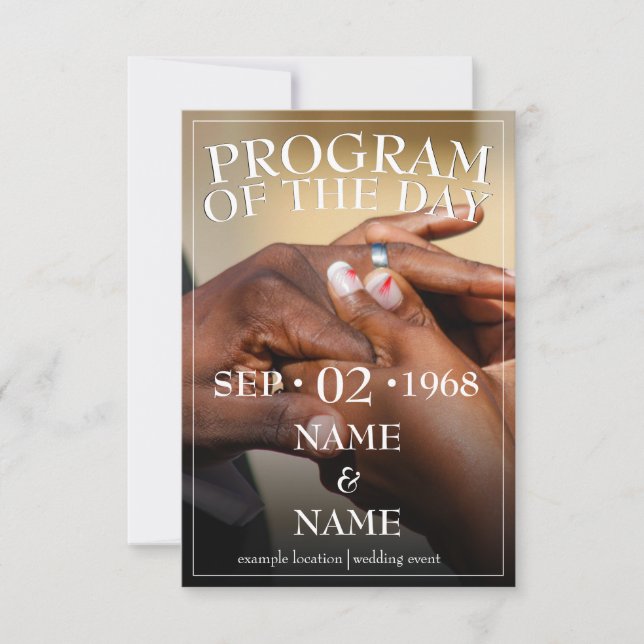 Carte Mains d'un couple mariage avec une bague (Devant)