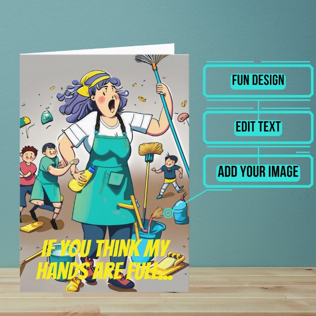 Carte Mains Femme gardienne gardienne gardienne Annivers (This fun card is specifically for the custodian friend in your life.)