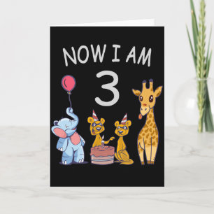 Carte Maintenant, j'ai 3 ans 3e anniversaire au Zoo