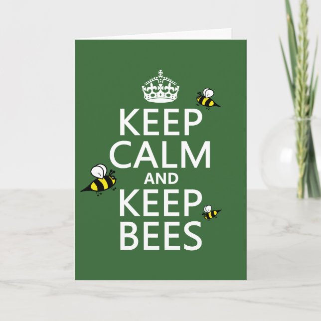 Carte Maintenez calme et gardez les abeilles - toutes (Devant)