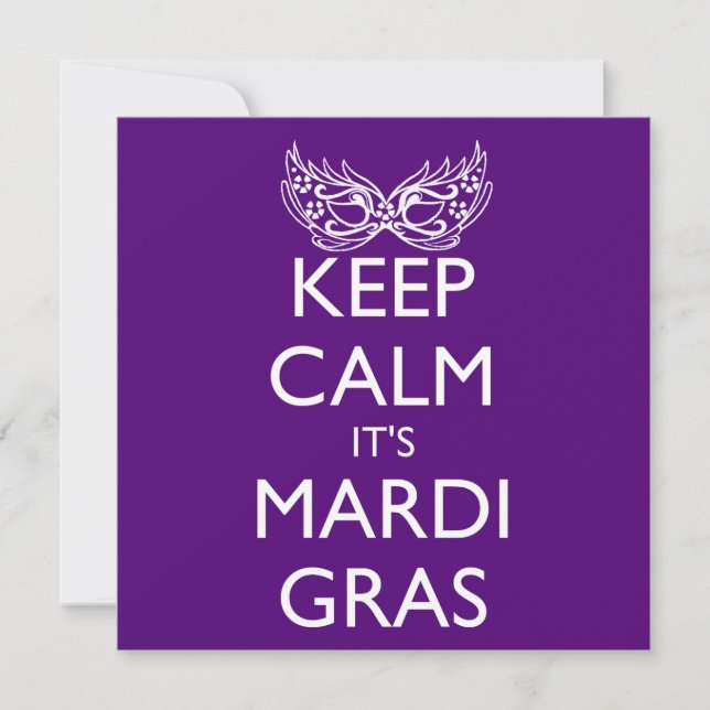 CARTE MAINTENIR LE CALME C'EST LA SAISON MARDI GRAS (Devant)