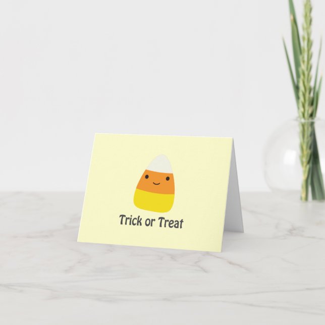 Carte Maïs à bonbons - Tricoter ou traiter (Devant)