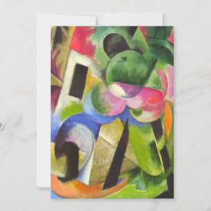 Carte Maison avec des arbres par Franz Marc, Beaux-arts 