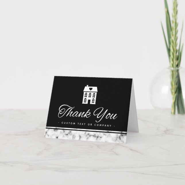 Carte Maison avec domaine immobilier de coeur merci (Devant)