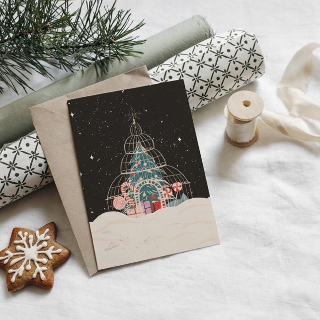 Carte Maison d'hiver enchantée remplie de fête (Créateur téléchargé)