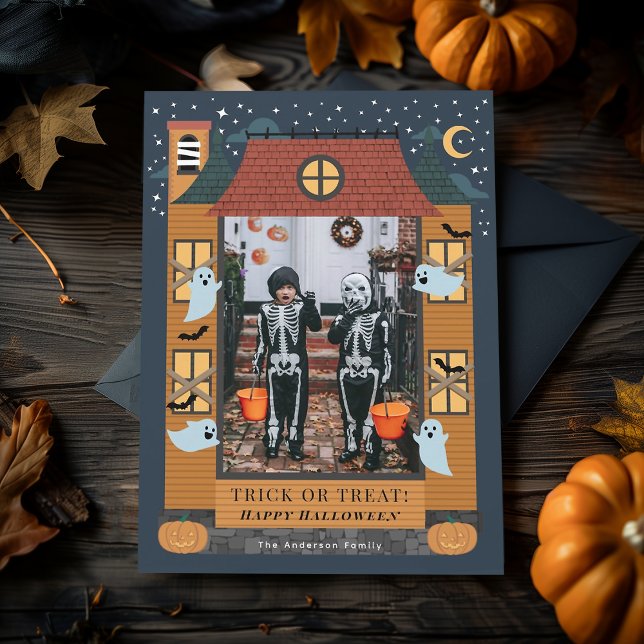 Carte Maison éffrayante hantée Halloween Photo (Créateur téléchargé)