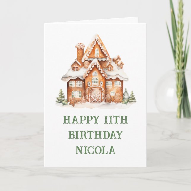 Carte Maison en pain d'épice décorer fête d'anniversaire (Devant)