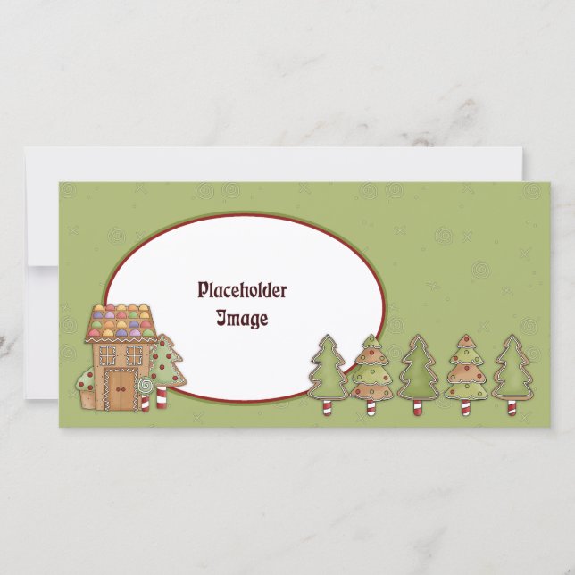 Carte Maison en pain d'épices et arbres (Devant)