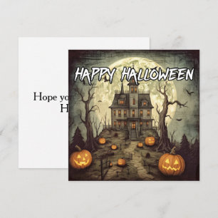 Carte Maison hantée   Bonne Halloween