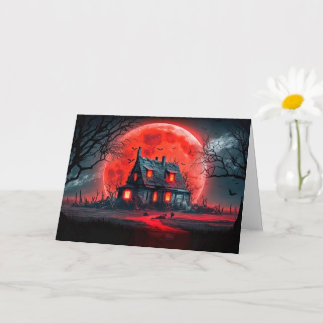 Carte Maison hantée d'Halloween (Petite plante)