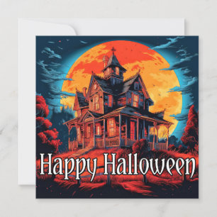 Carte Maison hantée d'Halloween éffrayant