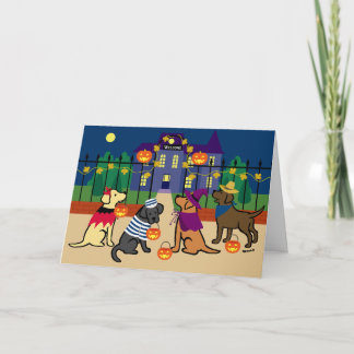 Carte Maison Hantée d'Halloween Labradors