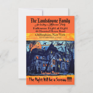 Carte Maison hantée épouvantable Texte Halloween