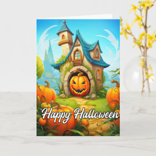 Carte Maison Hantée Festive   Bonne Halloween