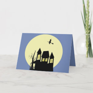 Carte Maison hantée Halloween effrayante Sorcière Pleine