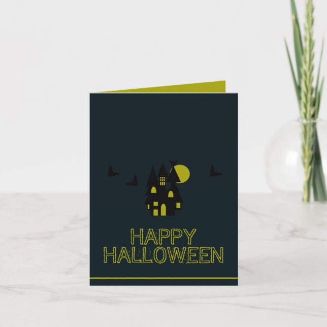 Carte Maison hantée, Joyeux Halloween (Devant)