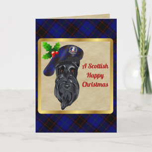 Carte Maison/Hume Badge & Tartan Personnalisé Noël