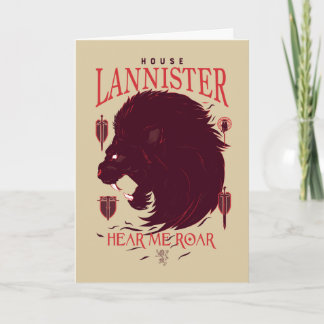 Carte Maison Lannister - Entendez-moi Roar