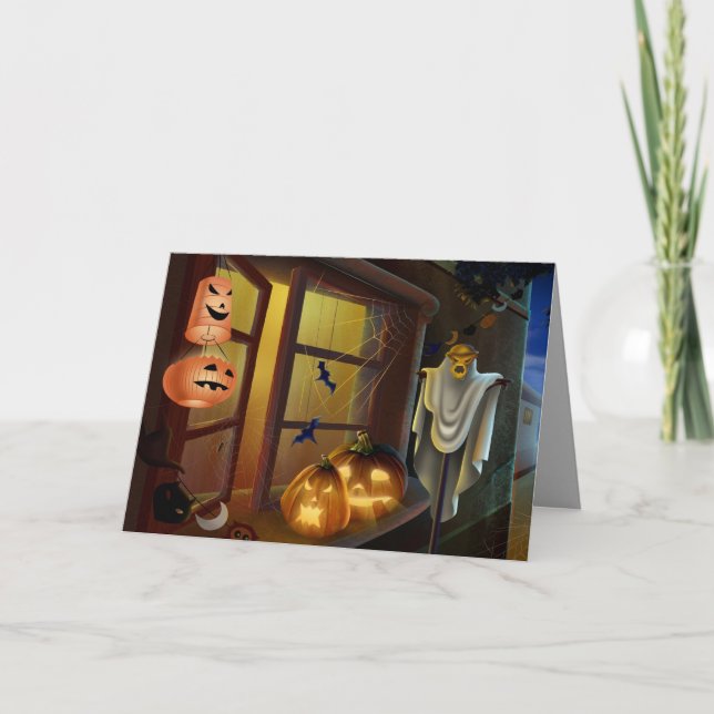 Carte Maison pour Halloween - (Devant)