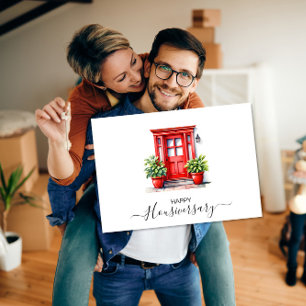 Carte Maison rouge mignonne anniversaire de la référence