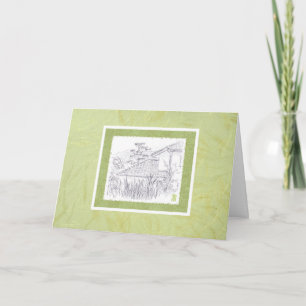 Carte Maison sur tuile Bienvenue !Carte