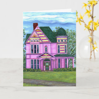 Carte Maison victorienne rose années 1800 Maison de poup