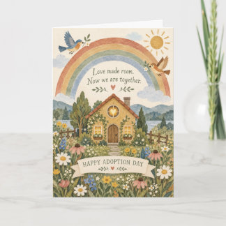 Carte Maisonnette Arc-en-ciel Jour d'Adoption Ensemble