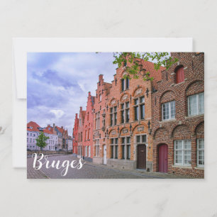 Carte Maisons médiévales en briques colorées à Bruges, B