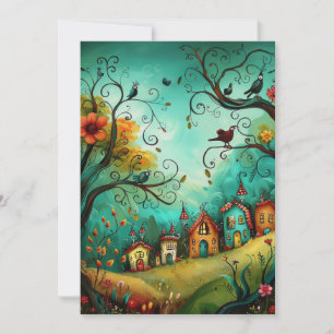 Carte Maisons Whimsical Style d'illustration Bonjour App