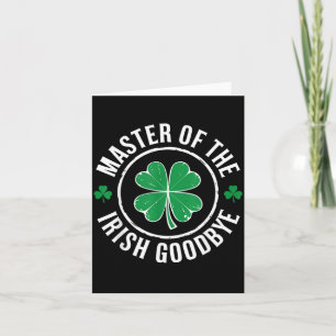 Carte Maître de l'au revoir irlandais St Patrick's Day 